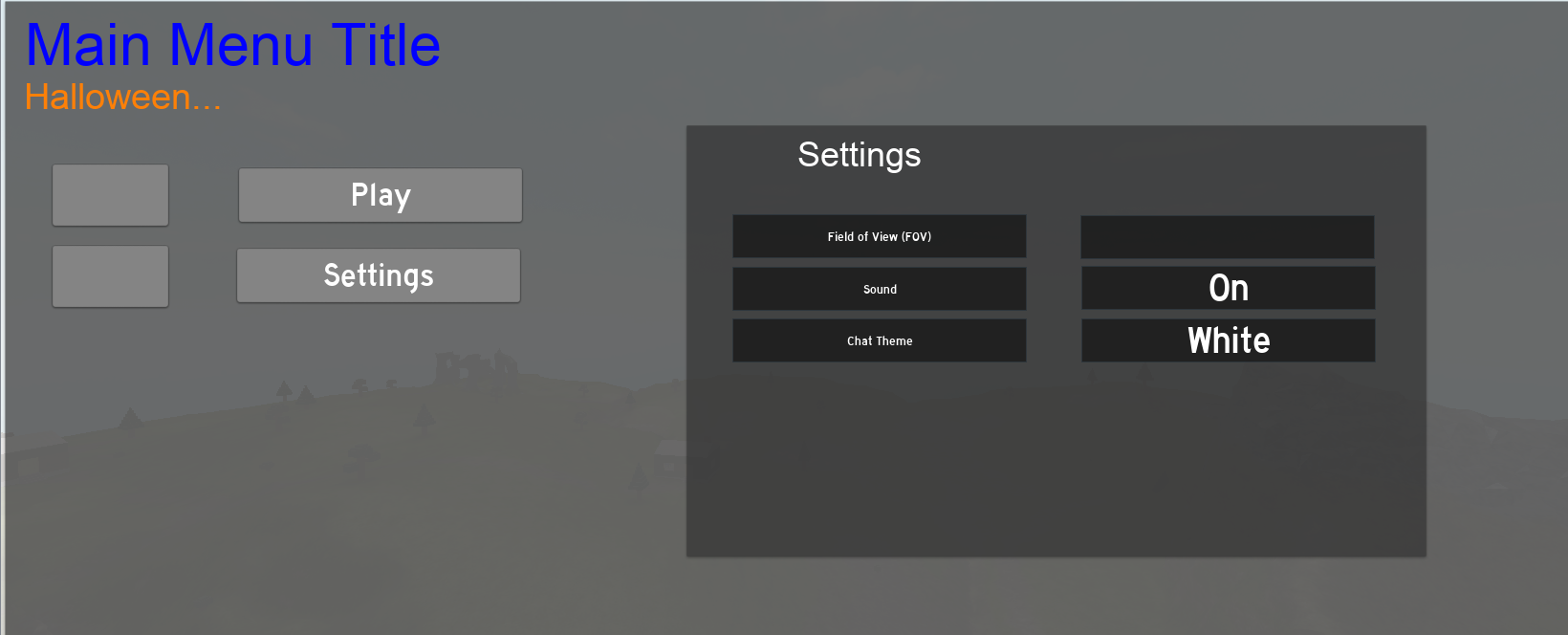 Main Menu - Settings